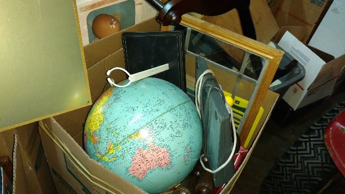 Vintage globe and maps