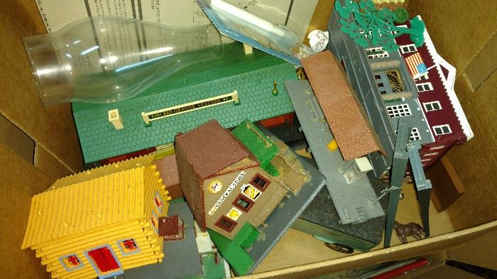 Buildings for train sets and some model train pieces