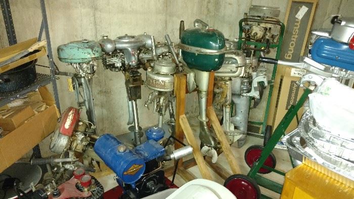 Lots and lots of vintage outboard motors!!! Amazing!!!