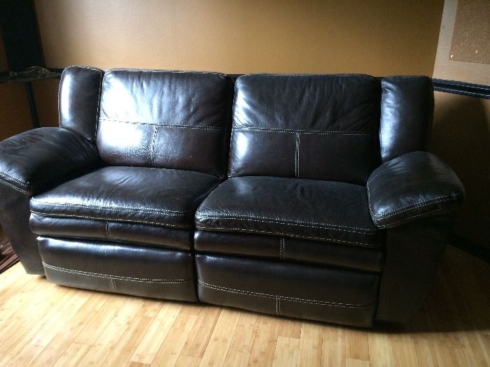 LazBoy leather reclining sofa - barely used