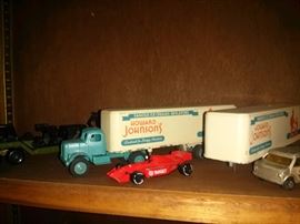 Vintage Howard Johnson Toy Truck and Race Cars