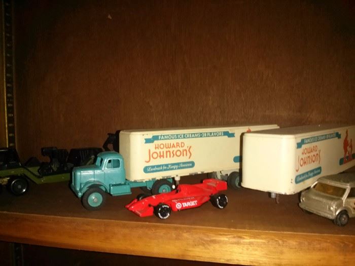 Vintage Howard Johnson Toy Truck and Race Cars