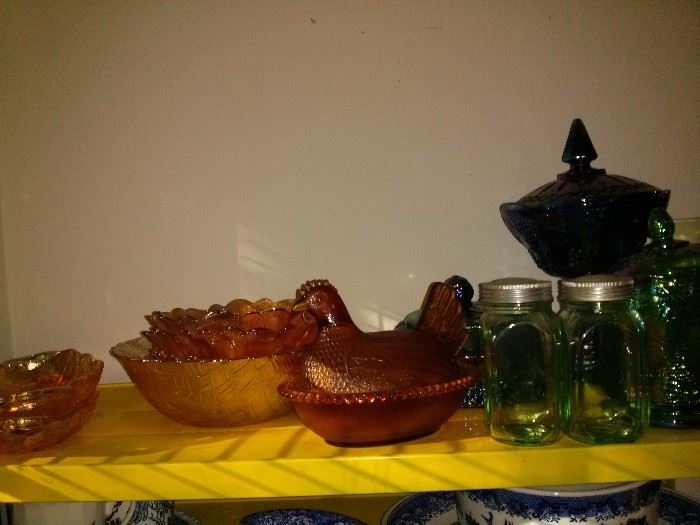 Carnival Bowls/ Candy Dishes, Vintage Vasaline jars