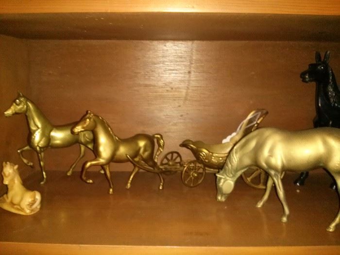 Vintage Brass and Bronze Horses