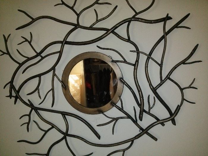 Decorative Iron Branch Wall Mirror