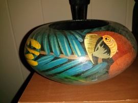 Painted Bow with Parrot