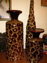 Animal Print Vases and Candle Holder