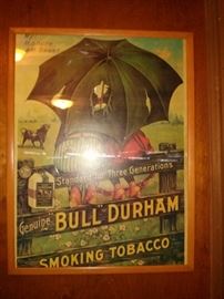 Vintage Bull Durham Smoking Tobacco Poster