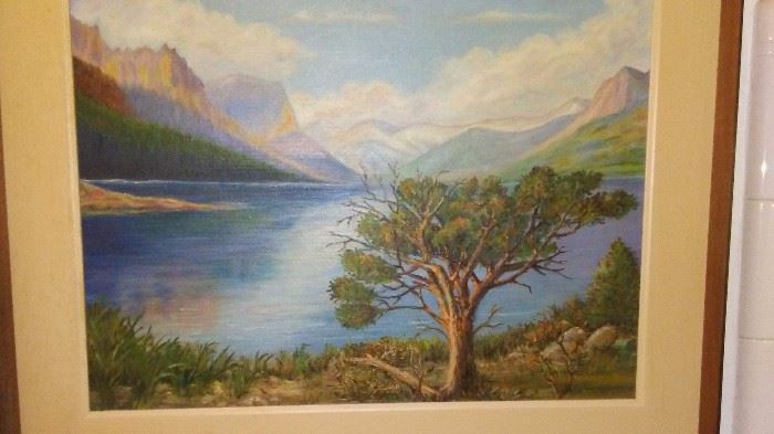 Oil Painting Tree in Valley