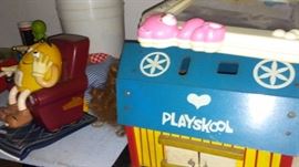 M&M Bank and Vintage Playskool House