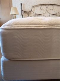 Simmons Beautyrest World Class King mattress and box spring. Barely used in excellent condition! Rway Chest of drawers, dresser and mirror with matching end tables, also in excellent condition!