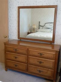 Simmons Beautyrest World Class King mattress and box spring. Barely used in excellent condition! Rway Chest of drawers, dresser and mirror with matching end tables, also in excellent condition!