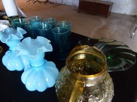vintage glasses and pitchers