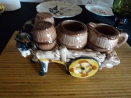 Donkey vintage creamer/sugar and salt and pepper 