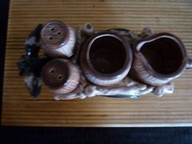 Donkey vintage creamer/sugar and salt and pepper