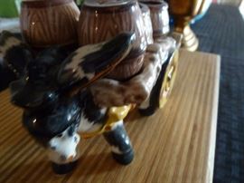 Donkey vintage creamer/sugar and salt and pepper
