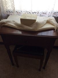 Singer sewing cabinet and stool