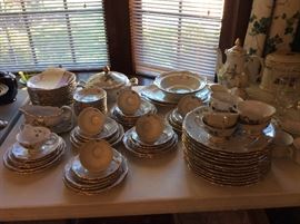 Mitterteich Bavaria Green Ming, Germany 92 piece China set