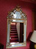 Glass & gilded mirror - 59 1/2" x 29"