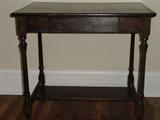 small 1- drawer desk marked Abernathy Cabinet Co. Norton, KS