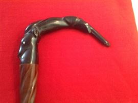 One-of-a-Kind Tribal Ebony carved handle Cane