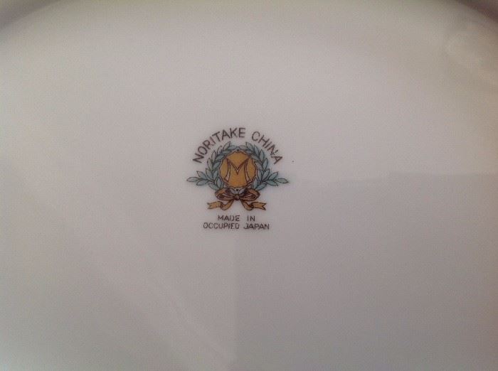 Noritake China made in Occupied Japan emblem on back of dish