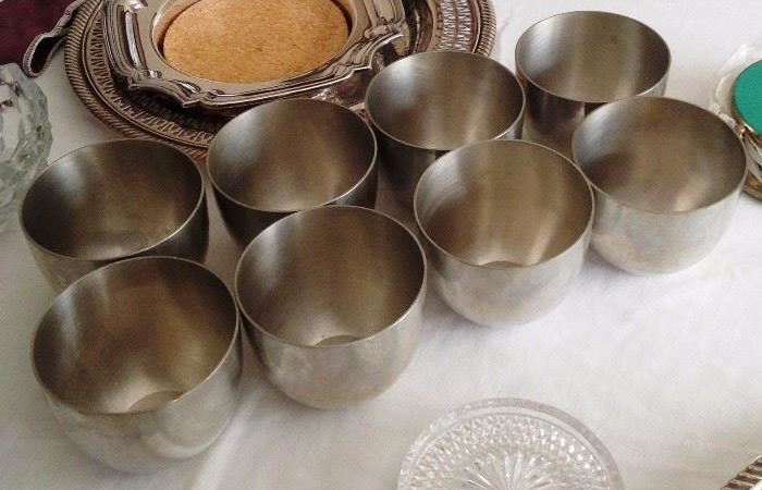 8 Silver Plated cups Steiff-Pewter-