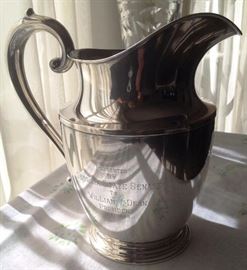 Sterling silver pitcher with awesome history