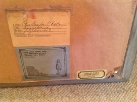 Back of picture Constantin Chatov Charcoal of Girl, "Apprehension" -Constantin Chatov was a native Georgian (of Russia). After fleeing from Russia in 1922 with his brother and fellow artist Roman, he made his home in Atlanta, GA.... 28.5" x 22" $4800