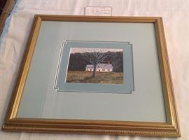 Painting, "Country Hide Away", original watercolor by D. Morgan, artist (about D. Morgan, http://www.dmorganart.com/about-d-morgan/) contracted with Hallmark cards. purchased at, Athena's Gallery
