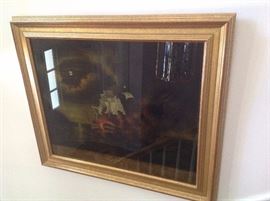 "Reverse" Painting on Glass, The Representation Of His Majesty's Ship Mediator Of 44 Guns Commanded By The Honourable Capt James Luttrell, 1784