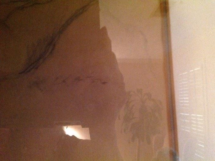 Corner front Signature of "Nude Study" ROMAN CHATOV DRAWING