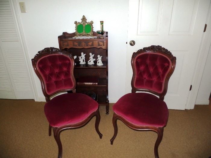 Parlor Chairs with Whimsical Shelf