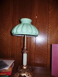 Vintage Lamp with Green Shade