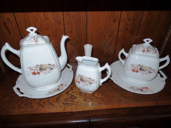 Wonderful Coffee and Tea Set with two plates