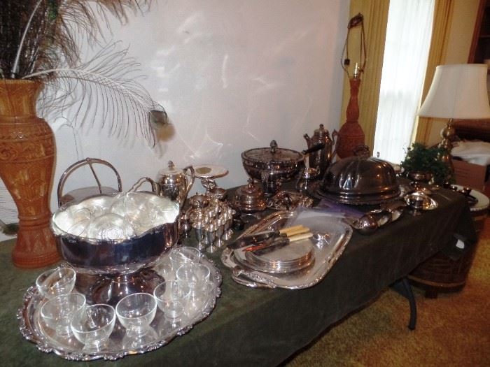Silver and silver plated serving pieces, perfect for the holidays