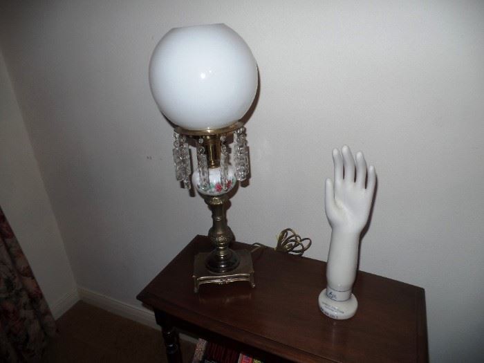 Beautiful table lamp and glove mold 