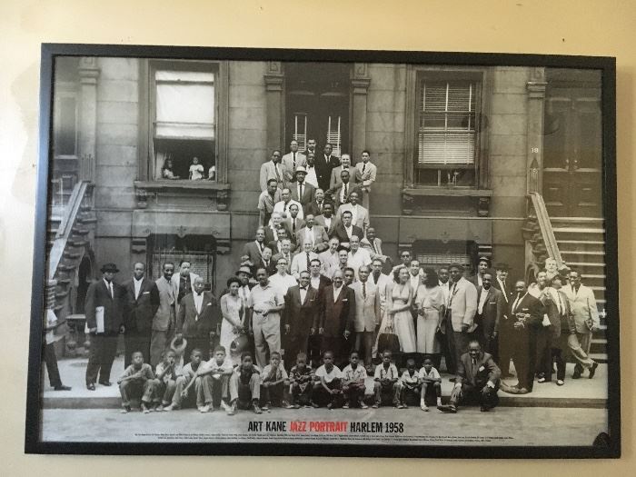Art Kane Harlem jazz poster, framed.