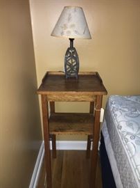 Antique oak lamp table.