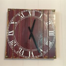 Contemporary clock on wood.