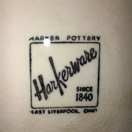 Vintage Harkerware Chesterton dinnerware, teal.