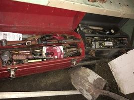 Tool boxes and tools.