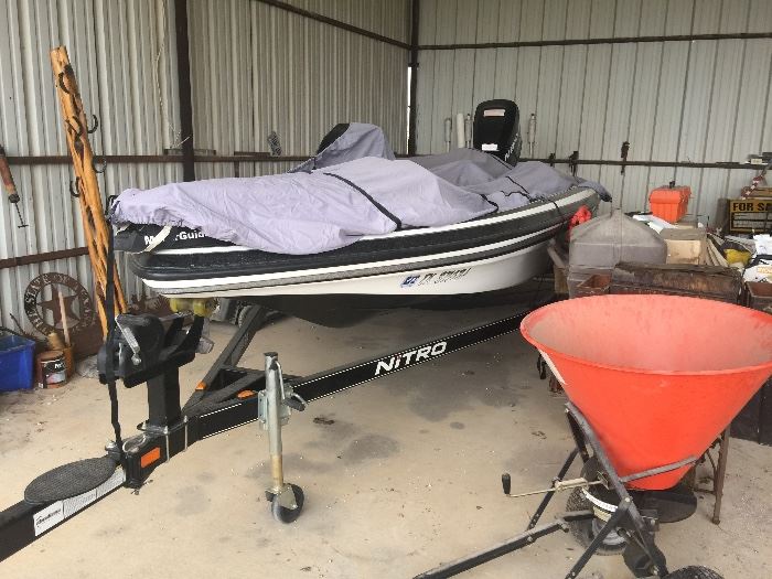 Nitro Z-7 bass boat with trailer, 150 HP Mercury outboard motor, trolling motor, electronic depth finder, digital camera-Loaded! Less than 100 operating hours!