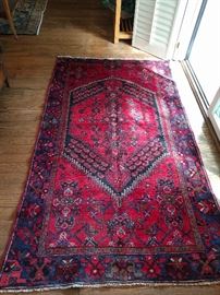 Hand woven, 100% wool Persian Kurdish Bidjar, measures 3' 9" x 6' 5".