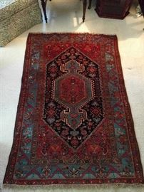 This is a gorgeous hand-woven, 100% wool Persian Bidjar rug, that's at least 60 years old. The colors are fabby, condition very good, with even pile; measures 4' 2 x 6' 4".
