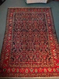 Ahh, now here's yet another rug you won't see very often. It is a hand-woven, 100% wool 19th century Persian Ferahan Sarouch. The colors are luxe, condition very good, with even pile; measures 4' 6" x 6' 6".