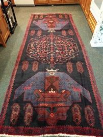 Unusual and HOT! This is a hand-woven, 100% wool Persian Tribal Bidjar Animal runner.                                   The design is ultra-cool, condition excellent, with even pile; measures 3' 10 x 9' 7".