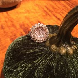 Vintage Rose Gold Diamond Cocktail Ring