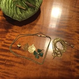 Assorted Gold Charms & Necklaces