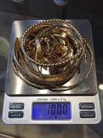 100 grams 14k gold sold as scrap